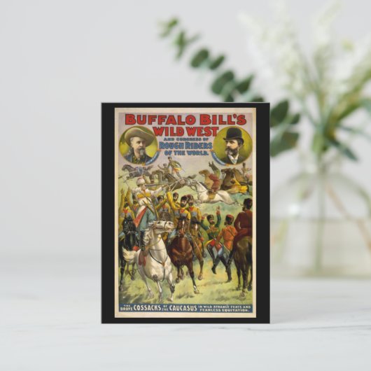Buffalo Bill's Wilde West Cowboys Poster Briefkaart (Staand voorkant)