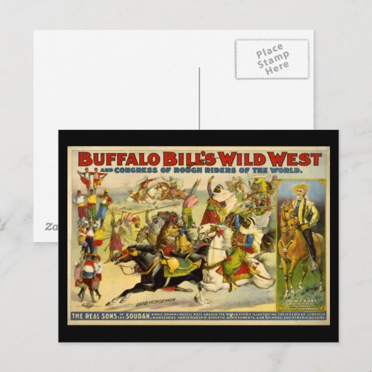 Buffalo Bill's Wilde West Cowboys Poster Briefkaart (Voorkant / Achterkant)