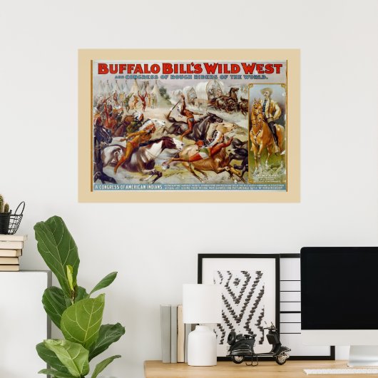 Buffalo Bill's Wilde West-Indiaas Poster (Thuiskantoor)
