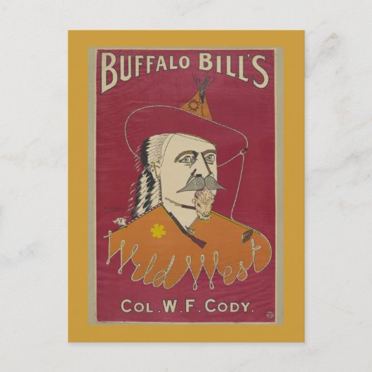 Buffalo Bill's Wilde West Poster 1890 Briefkaart (Voorkant)