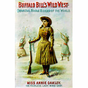 Buffalo Bill's Wilde West Poster Annie Oakley Staand Fotobeeldje