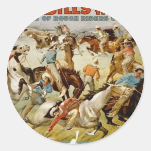 Buffalo Bill's Wilde West Show Ronde Sticker (Voorkant)