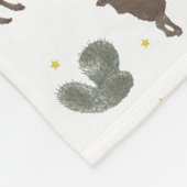Buffalo Bison Baby Calf Desert Cactus Stars Fleece Deken (Hoek)