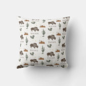 Buffalo Bison Cactus Desert Moon Kussen (Achterkant)
