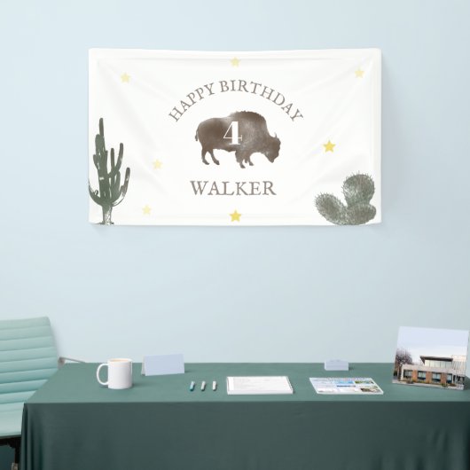 Buffalo Bison Cactus Desert Ranch Westerne Birthda Spandoek (Beurs)