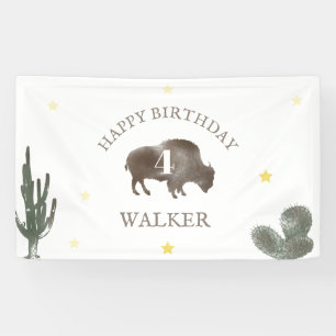 Buffalo Bison Cactus Desert Ranch Westerne Birthda Spandoek