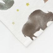 Buffalo Bison Cactus Desert Stars Fleece Deken (Hoek)