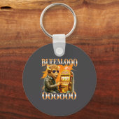 Buffalo Bison Casino Slot Machine Funny Gambling B Sleutelhanger (Voorkant)