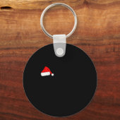 Buffalo Bison Christmas_ Buffalo In Santa Hat  Sleutelhanger (Voorkant)