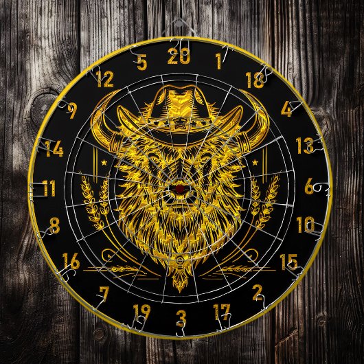 Buffalo Bison Dartboard met Cowboy Pet Dartbord