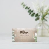 Buffalo Bison Desert Cacti Sneeuw Baby Luier Raffl Informatiekaartje (Staand voorkant)