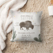 Buffalo Bison Desert Cactus Baby Birth Stats Kussen (Deken)