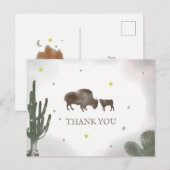 Buffalo Bison Desert Cactus Baby shower Dank je we Briefkaart (Voorkant / Achterkant)