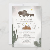 Buffalo Bison Desert Cactus Baby shower Kaart (Voorkant)