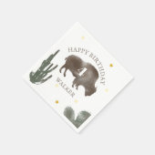 Buffalo Bison Desert Cactus Ranch Westerne Birthda Servet (Hoek)