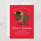 Buffalo Bison Graduation Party Invitation Kaart (Voorkant)