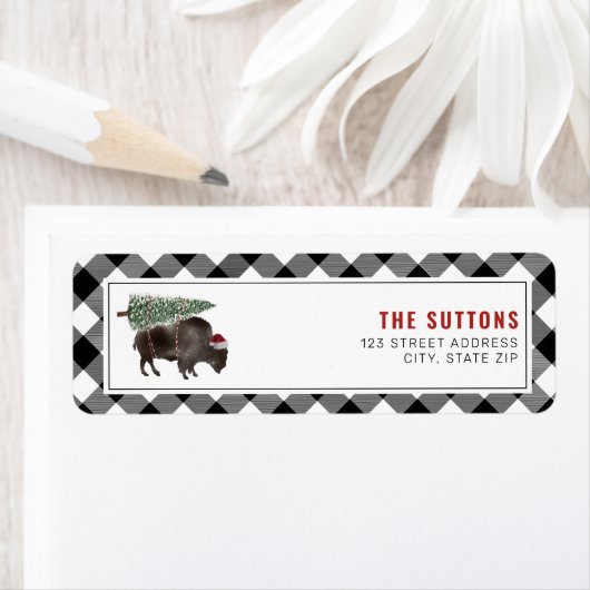 Buffalo Bison kerstboom Etiket (Insitu)