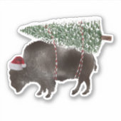 Buffalo Bison Kerstboom Sticker (Voorkant)