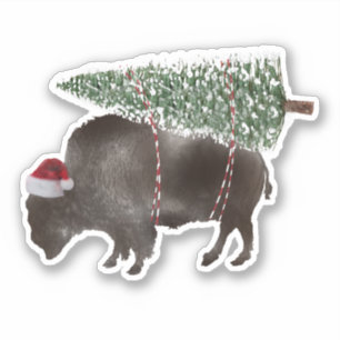 Buffalo Bison Kerstboom Sticker