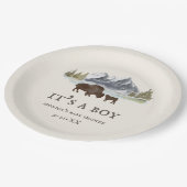 Buffalo Bison Mountains Baby shower Papieren Bordje (Gekanteld)