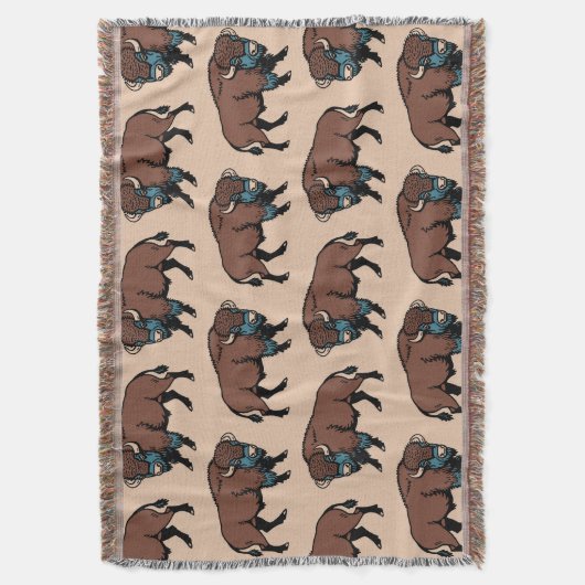 Buffalo Bison Pattern Deken (Voorkant Verticaal)
