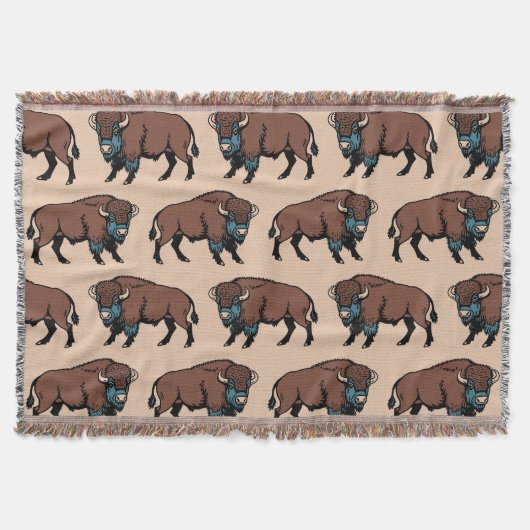 Buffalo Bison Pattern Deken (Voorkant)