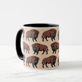 Buffalo Bison Pattern Mok (Voorkant links)