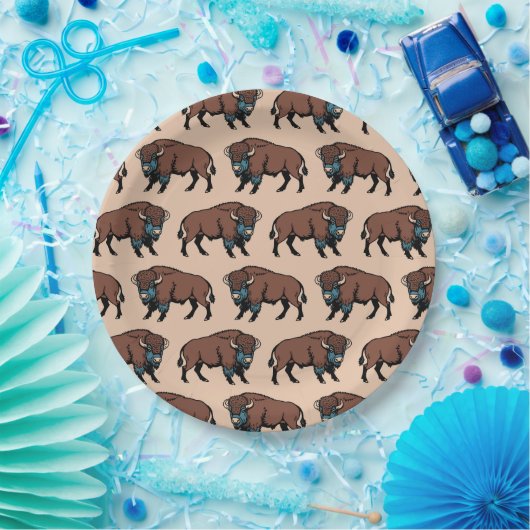 Buffalo Bison Pattern Papieren Bordje (Feest)