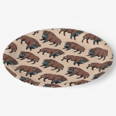 Buffalo Bison Pattern Papieren Bordje (Gekanteld)