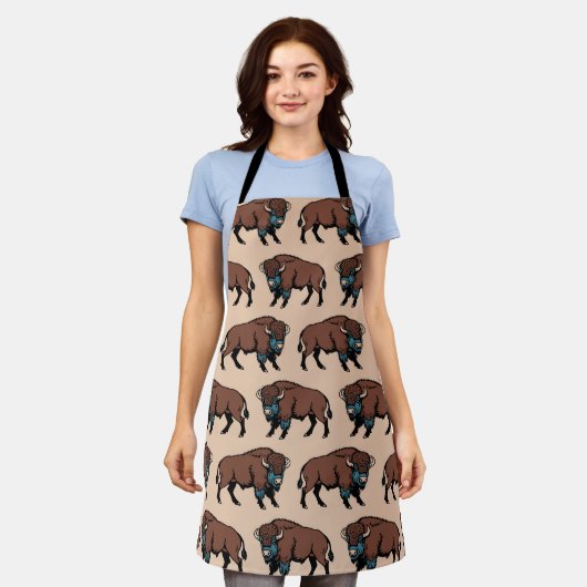 Buffalo Bison Pattern Schort (Gedragen)