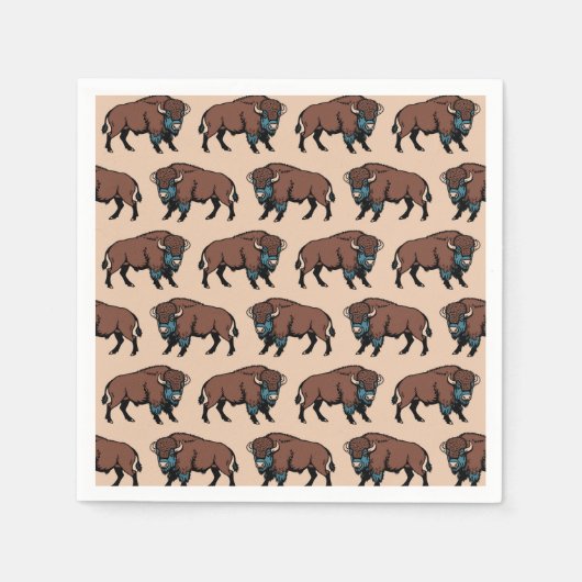Buffalo Bison Pattern Servet (Voorkant)
