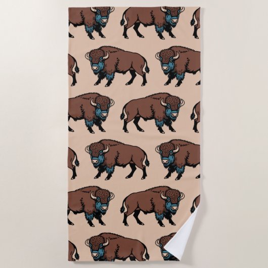 Buffalo Bison Pattern Strandlaken (Voorkant)