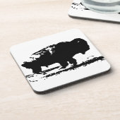 Buffalo Bison Pop Art uitvoeren Bier Onderzetter (Linkerzijde)
