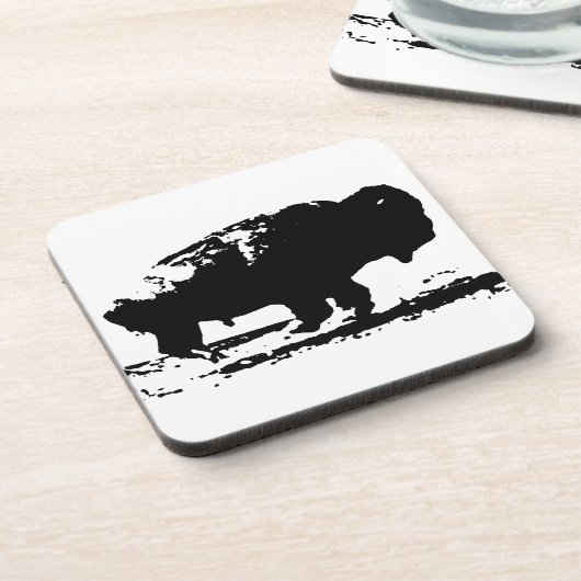 Buffalo Bison Pop Art uitvoeren Bier Onderzetter (Linkerzijde)