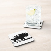 Buffalo Bison Pop Art uitvoeren Bier Onderzetter (Rechterzijde)