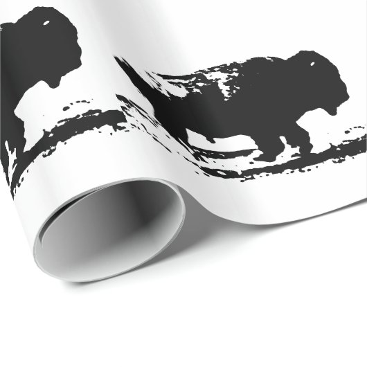 Buffalo Bison Pop Art uitvoeren Cadeaupapier (Rol Hoek)