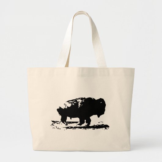 Buffalo Bison Pop Art uitvoeren Grote Tote Bag (Voorkant)
