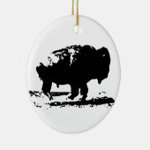 Buffalo Bison Pop Art uitvoeren Keramisch Ornament (Rechts)