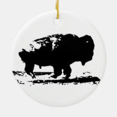Buffalo Bison Pop Art uitvoeren Keramisch Ornament (Achterkant)