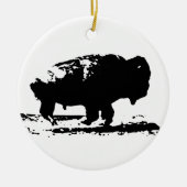 Buffalo Bison Pop Art uitvoeren Keramisch Ornament (Voorkant)