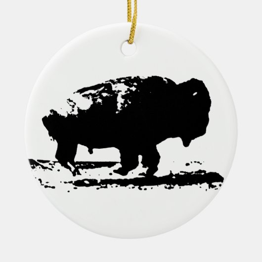 Buffalo Bison Pop Art uitvoeren Keramisch Ornament (Voorkant)
