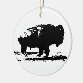 Buffalo Bison Pop Art uitvoeren Keramisch Ornament (Links)