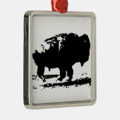 Buffalo Bison Pop Art uitvoeren Metalen Ornament (Rechts)