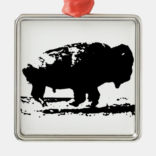 Buffalo Bison Pop Art uitvoeren Metalen Ornament (Voorkant)