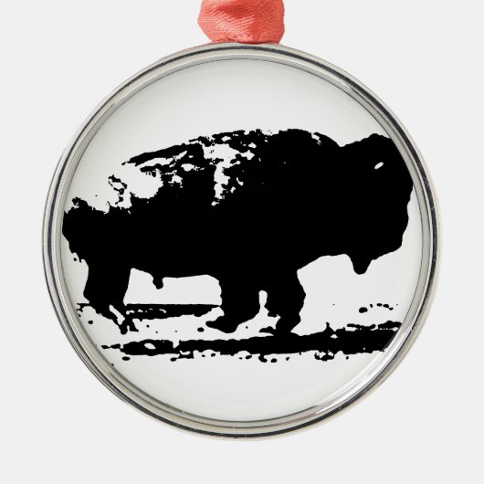 Buffalo Bison Pop Art uitvoeren Metalen Ornament (Voorkant)