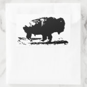 Buffalo Bison Pop Art uitvoeren Rechthoekige Sticker (Tas)