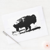 Buffalo Bison Pop Art uitvoeren Rechthoekige Sticker (Envelop)