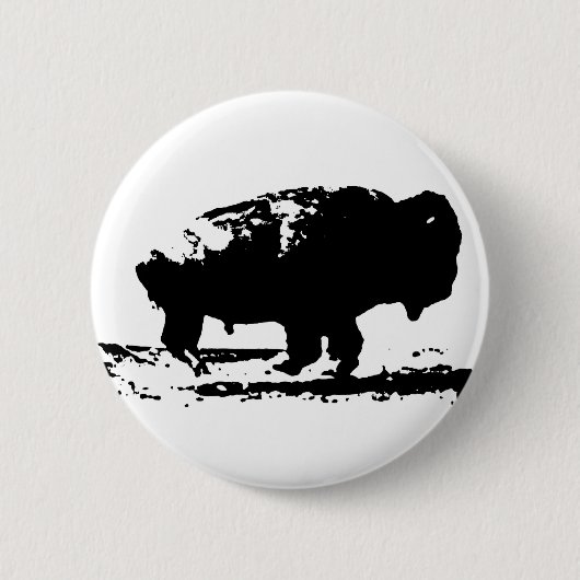 Buffalo Bison Pop Art uitvoeren Ronde Button 5,7 Cm (Voorkant)