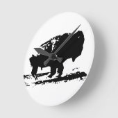 Buffalo Bison Pop Art uitvoeren Ronde Klok (Hoek)