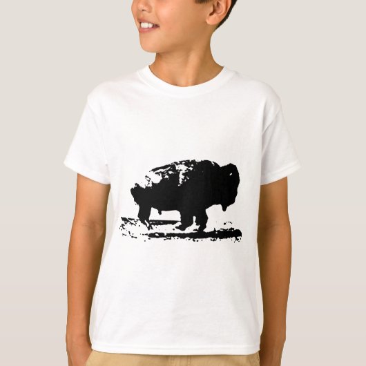 Buffalo Bison Pop Art uitvoeren T-shirt (Voorkant)